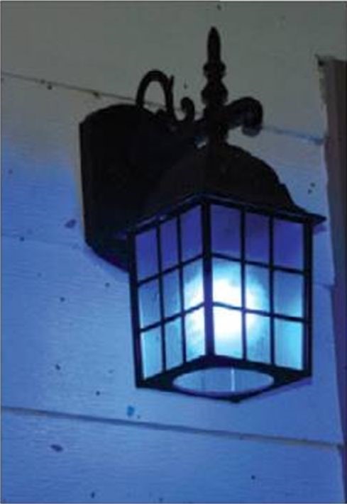 blue porch light